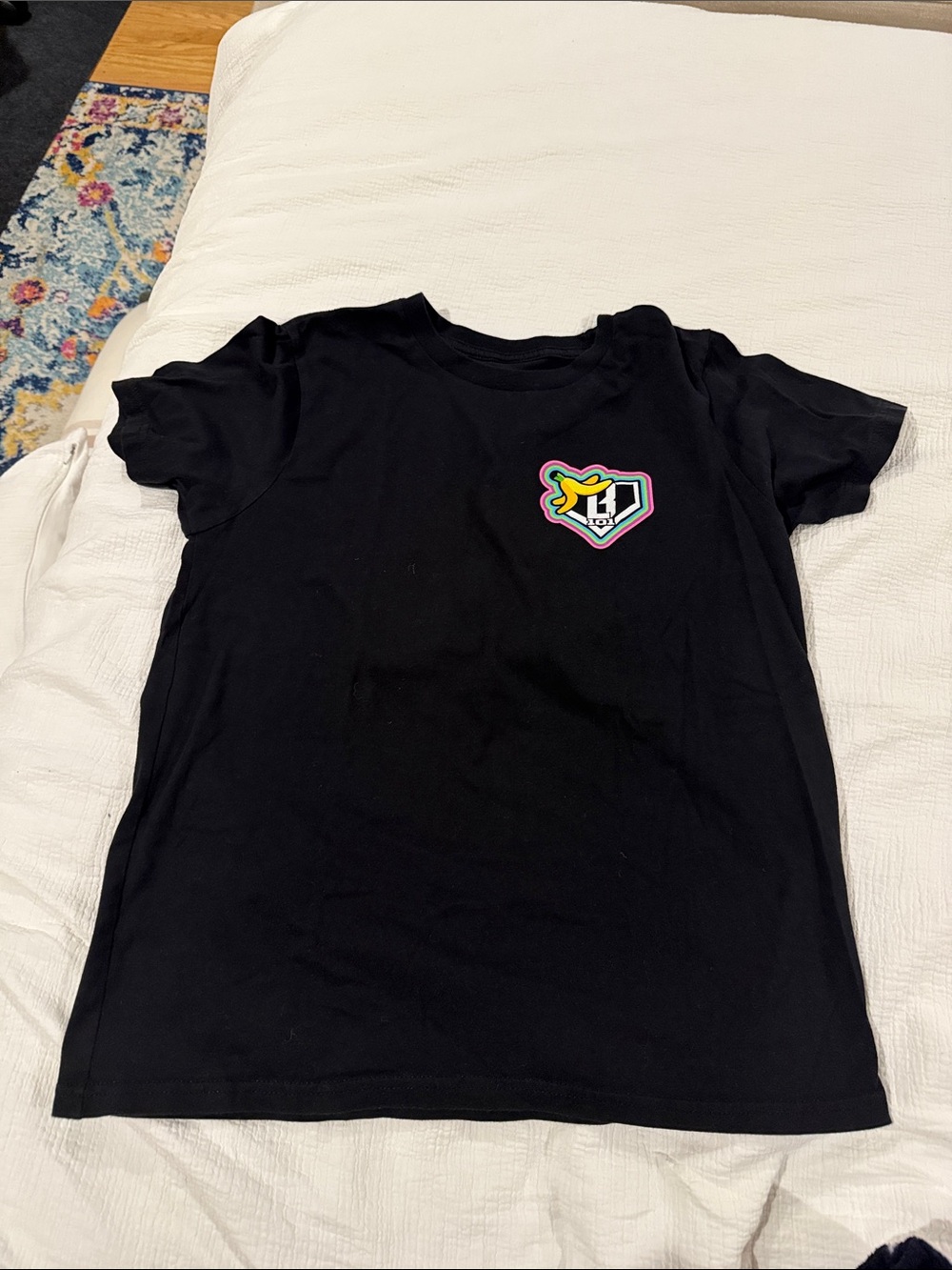Baseball lifestyle 101 Black Kids Short-Sleeve Tee with banana